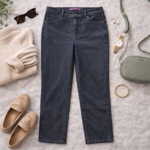 Gloria Vanderbilt Petite Jeans Size 14P Dark Wash Black Straight Leg